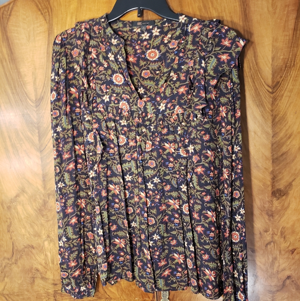 Frye printed ruffle blouse